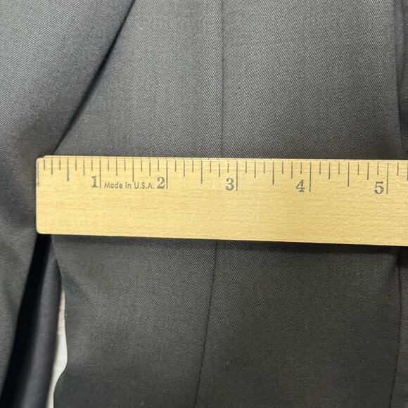 Escada Blazer Womens 42 Black Wool Stretch Classic Two Button Jacket Gold Accent - Picture 13 of 16